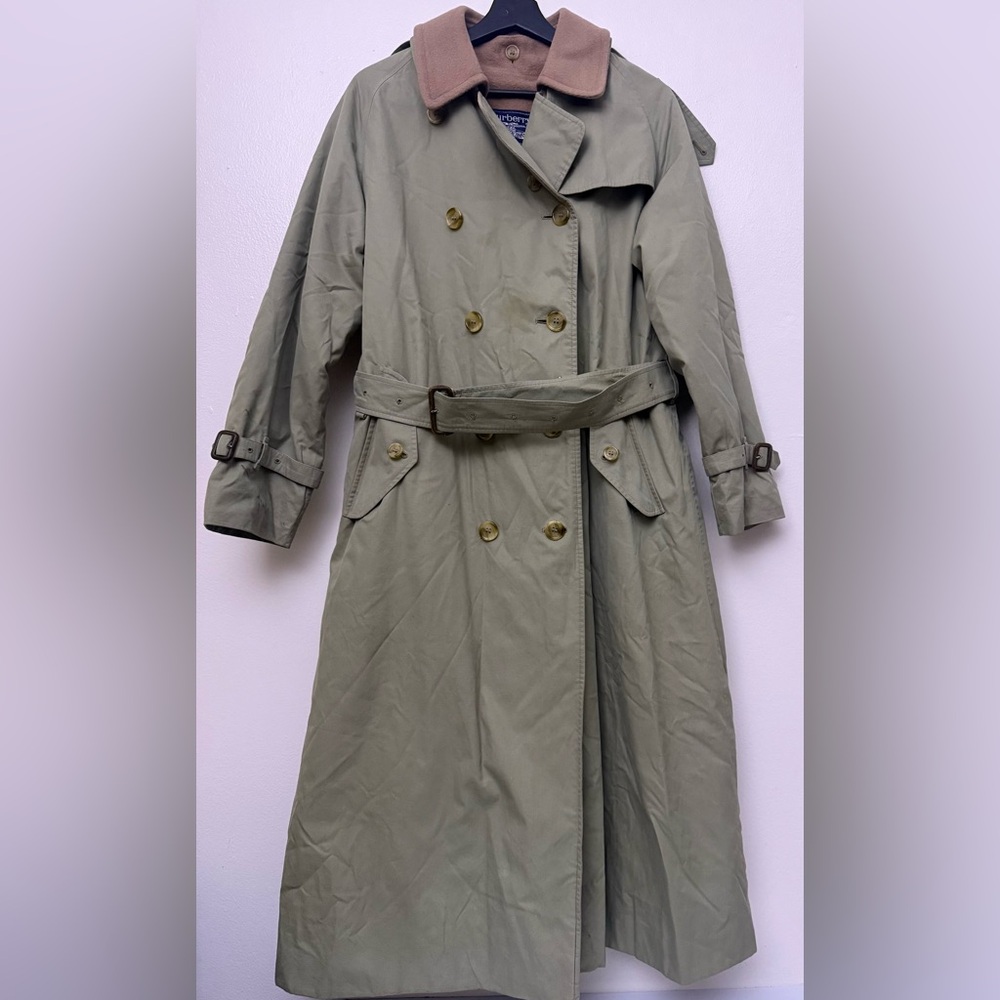 VTG 80’s Burberrys Trench Coat Full Removable Lining Nova‎ Women’s 14 Extra Long